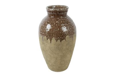 Vaas gert aardewerk 28x28x47cm d.bruin