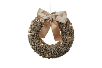 Couronne de noël milly plastique rond 25x8x25cm doré