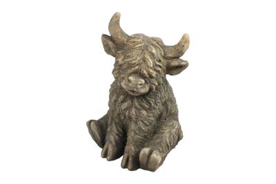 Schotse hooglander yuki kunststof 11.5x11.5x18.5cm bruin
