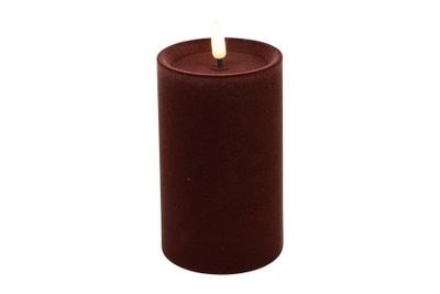 Ledkaars stomp velvet lyon wax rond 7.5x7.5x12.5cm d.paars