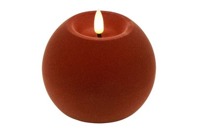 Ledkaars bol velvet lyon wax rond 10x10x7.8cm d.roze