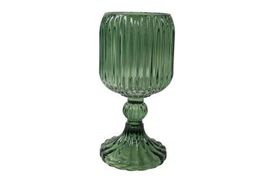 Theelichthouder sierra valerio glas 8x8x16.1cm groen