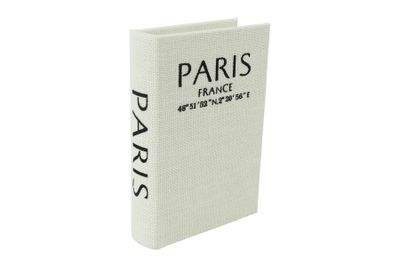 Opbergbox book new york,paris,londen hout rechthoek 16x11x3cm wit