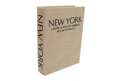 Opbergbox book new york,paris,londen hout rechthoek 23x17x7.6cm bruin