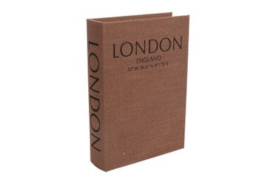 Opbergbox book new york,paris,londen hout rechthoek 30x21.5x6cm donker bruin
