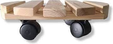 Plantentolley naturel hout rond d30cm