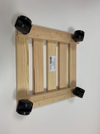 Planttolley naturel hout vierkant 30x30cm