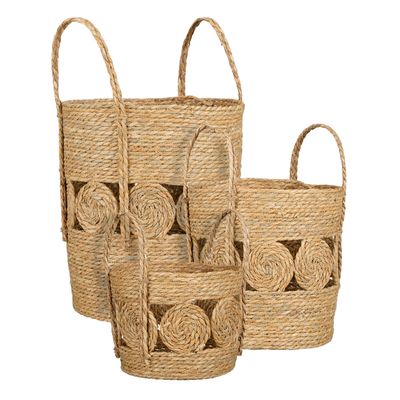 Borno panier ronde marron - 44x36cm