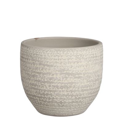 Carrie pot rond licht grijs - h14xd16cm
