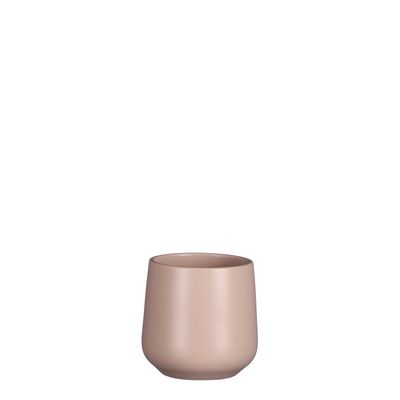 Amber pot rond licht roze mat - h11,5xd12cm