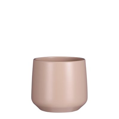 Amber pot rond licht roze mat - h15,5xd17cm