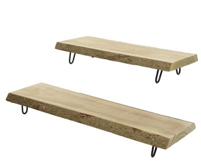 Plateau bois paulownia avec pieds rectangulaires en fer 