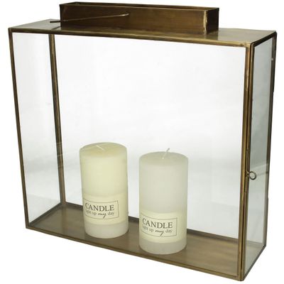 Lanterne en laiton doré 35x10x34cm