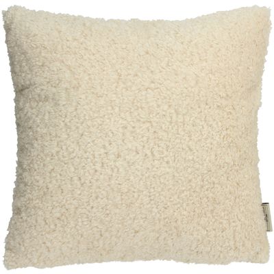 Coussin teddy poly ivoire 45x45cm