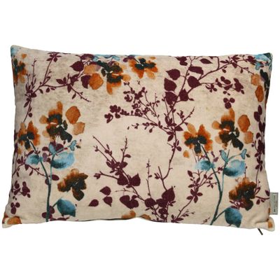 Coussin branches velours ivoire 40x60cm