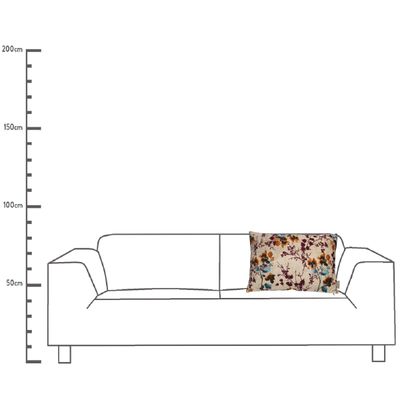 Coussin branches velours ivoire 40x60cm