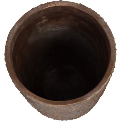 Jardinière pissenlit béton doré 18x18x30cm