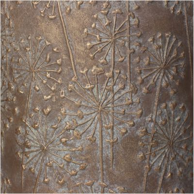 Jardinière pissenlit béton doré 18x18x30cm