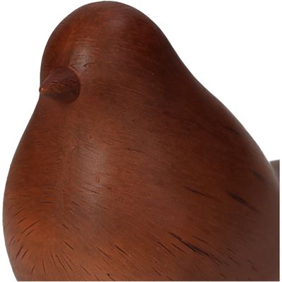 Ornament vogel poly bruin 14.5x7.7x11cm