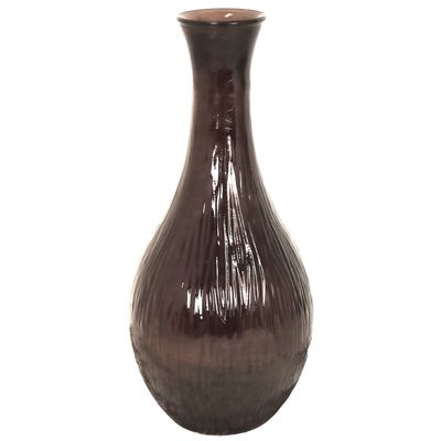 Vase verre recyclé marron 34x34x75cm