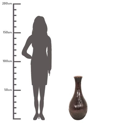 Vase verre recyclé marron 34x34x75cm