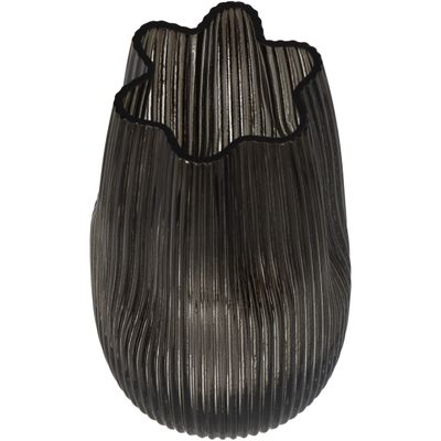 Vase en verre marron 12x12x20cm