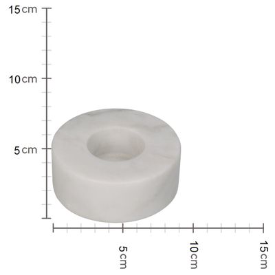 Kandelaar marmer wit 9x9x3cm