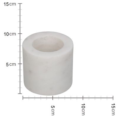 Kandelaar marmer wit 6.5x6.5x5.5cm