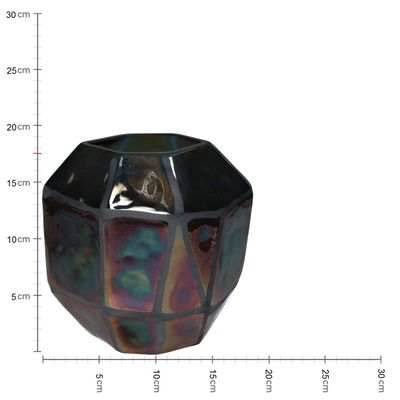Vase verre bronze 18.5x15.5x17.5cm