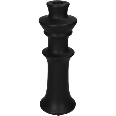 Bougeoir faïence fine noire 8x8x24cm