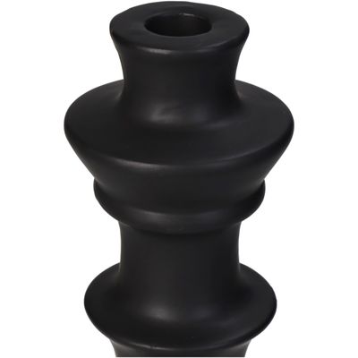 Bougeoir faïence fine noire 8x8x24cm