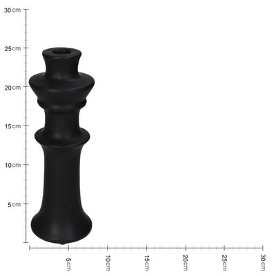 Bougeoir faïence fine noire 8x8x24cm