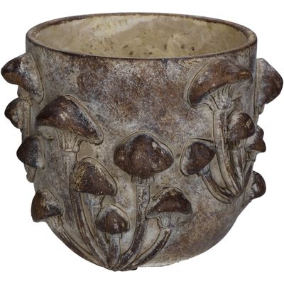 Jardinière champignon béton brun 18,5x18,5x14,5cm