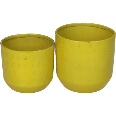 Set planter aluminium geel