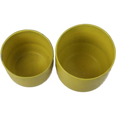 Set planter aluminium geel