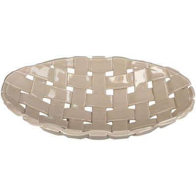 Schaal dolomiet ivoor 38x21x8,5cm