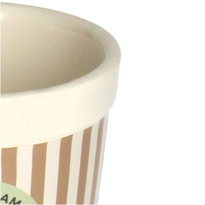 Plantenpot yoghurt pistache fijn aardewerk bruin 9,7x9,7x10,4cm