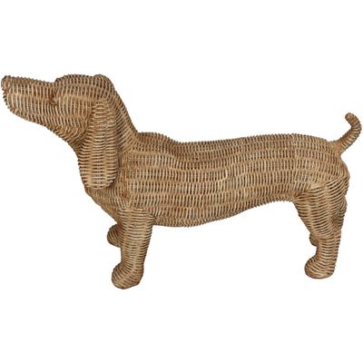 Ornament teckel polystone naturel 38,7x14x24,2cm