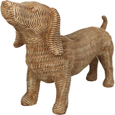 Ornament teckel polystone naturel 38,7x14x24,2cm