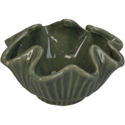 Plantenpot steengoed groen 15x15x8cm