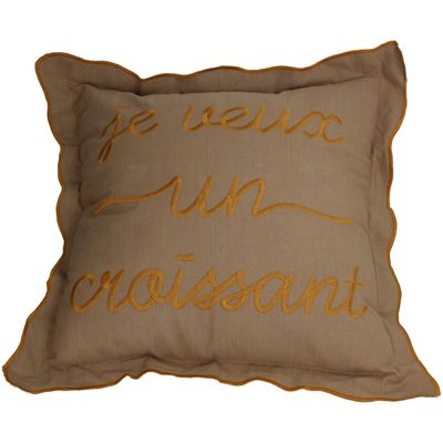 Kussen croissant katoen beige 45x45cm