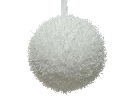 Kerstbal foam ice 10cm wit