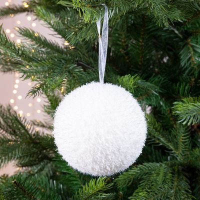 Kerstbal foam ice 10cm wit
