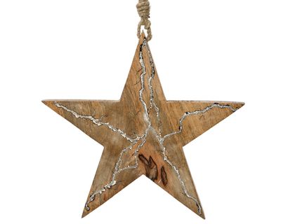 Suspension bois de manguier peint a la main