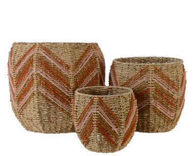 Panier en jonc de mer naturel 35cm