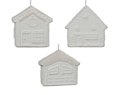 Maison dolomite 3 assortiments 9cm blanc