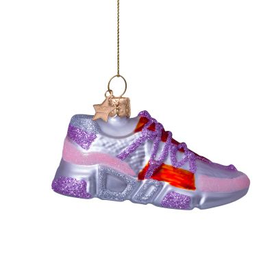 Ornament glass pink/red sneaker h6cm