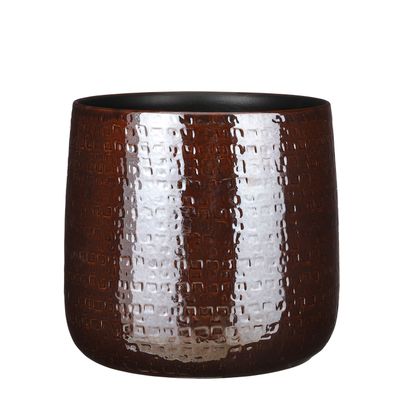 Floyd pot rond bruin - h30xd32cm