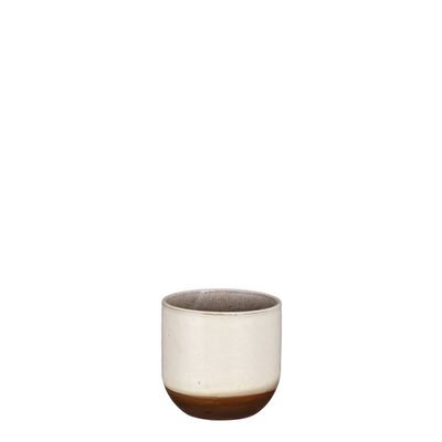 Nora pot rond off white glaze - h13xd14cm