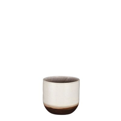 Nora pot rond off white glaze - h15xd16cm